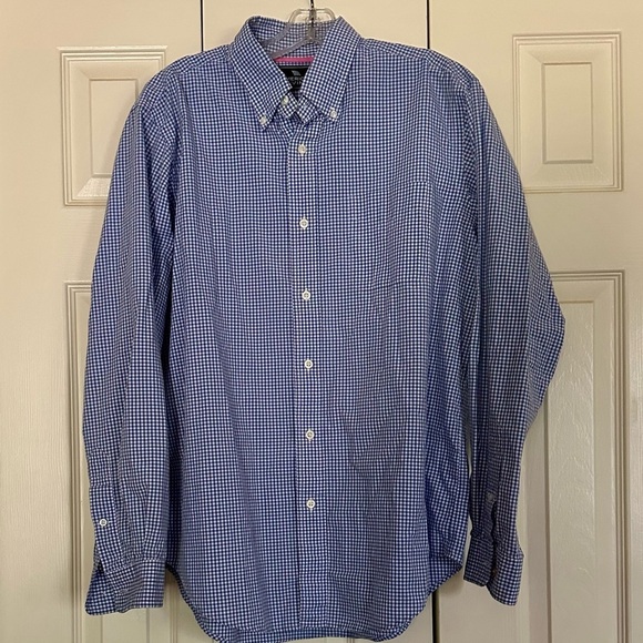 American Living Other - Men's Blue and White Gingham Checkered Button Down Long Sleeve Shirt Size L